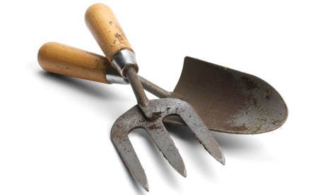 Gardening trowel and hand fork